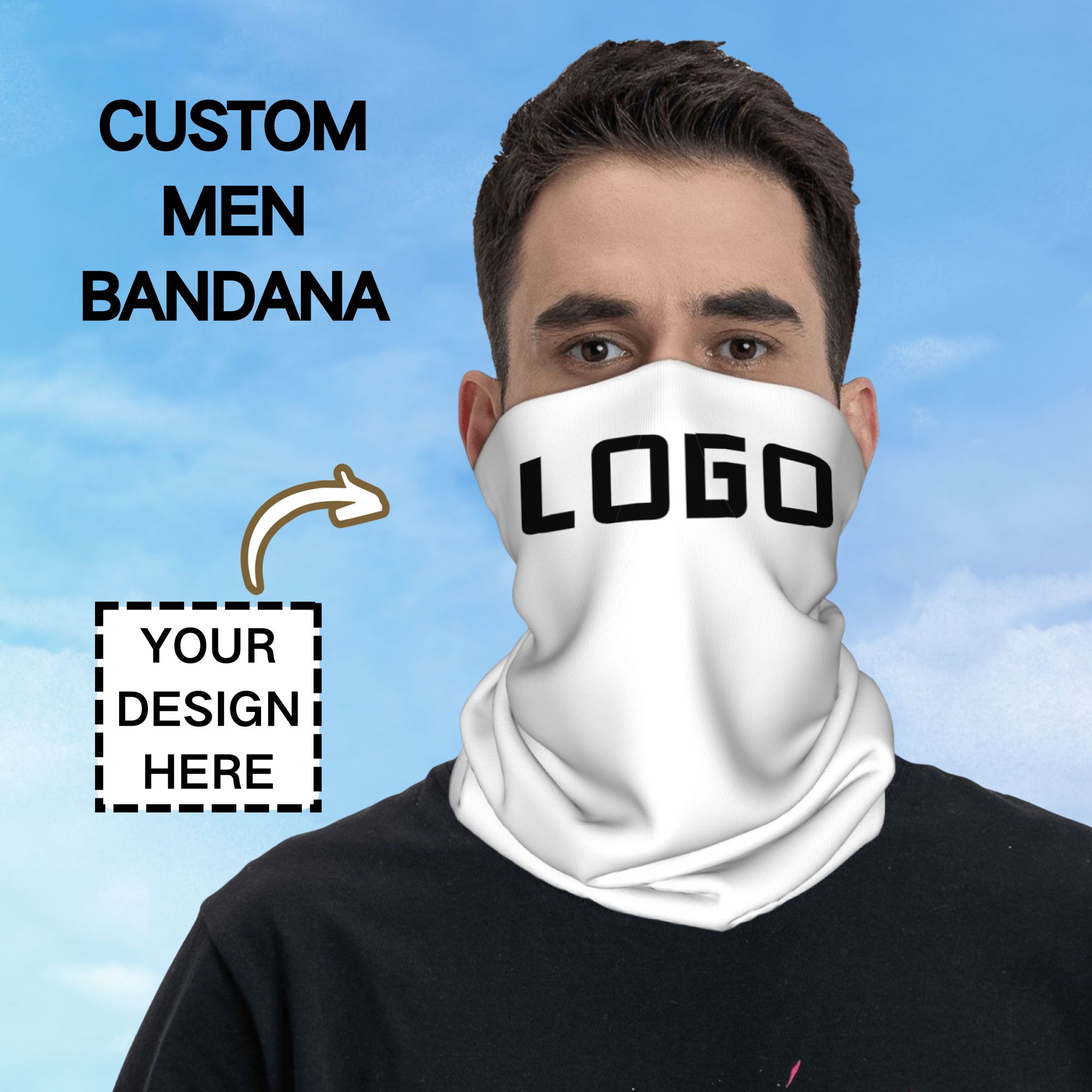 Custom Photo Logo Seamless Nec - Neck Gaiter Face Cover recension och pris