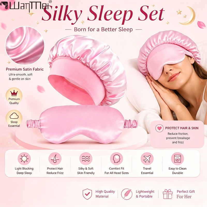  Satin Bonnet Sleep Eye Mask  - Mask Lanyard Adjustable recension och pris