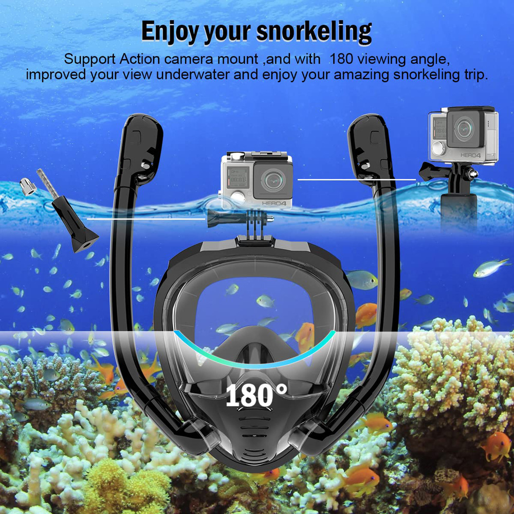 Full Face Snorkel Mask 180°Pan - Anti Pollution Mask recension och pris