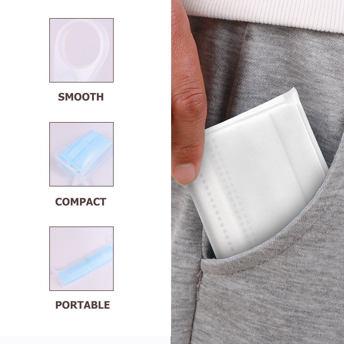 2Pcs Food Grade Silicone Mask  - Face Mask Storage Box recension och pris
