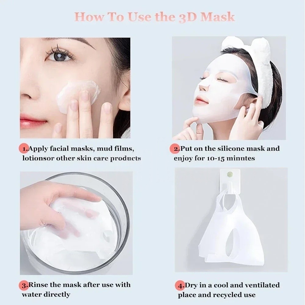 1/2PCS 3D Reusable Wrinkle Smo - Silicone Mask Bracket recension och pris